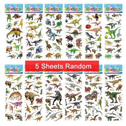 5 Sheets Kids Stickers Puffy Stickers for Children Birthday Christmas New Year Gift for Girl Boy Scrapbooking Cartoon Stickers