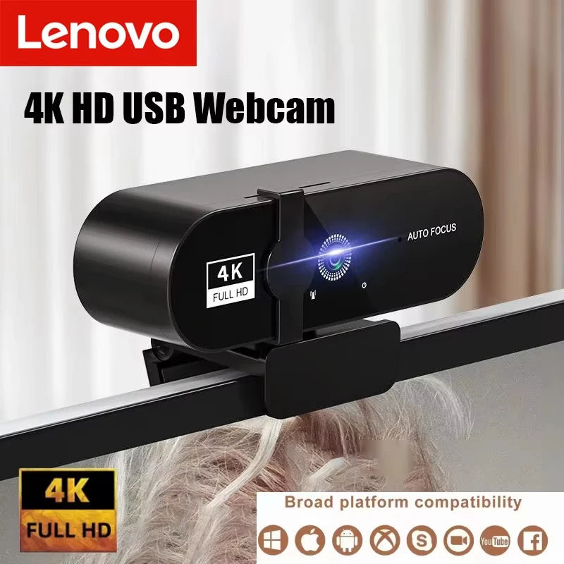 Lenovo 4k Camera Computer Hd Camera Built In Microphone Network Camera Web Video Camera For Online Class Meeting Live Broadcast