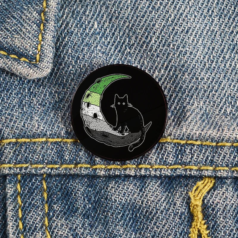 Lapel teacher tote Bag backpacks Badge Cartoon gift Pines Brooch for women Non Binary Pride cat Pins Custom cute Pines Shirt