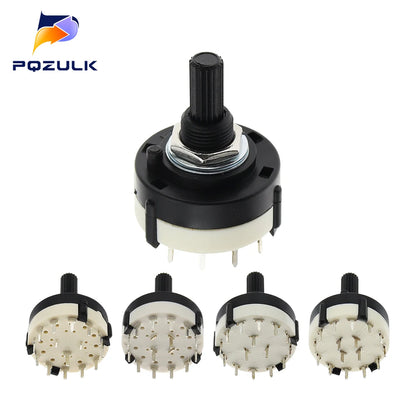 5PCS RS26 1 Pole 12 Position Selectable Band Rotary Channel Selector Switch Handle length 20MM With Knob