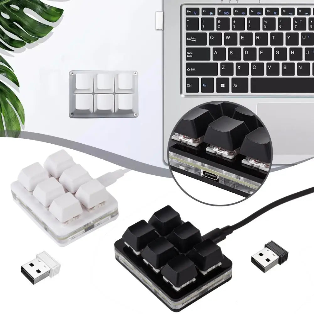 Mini 6 Keys Keyboard Bluetooth Custom Keypad Wireless Rechargeable Shortcut Dual Macro Hardware Keyboard Programmable Drawing
