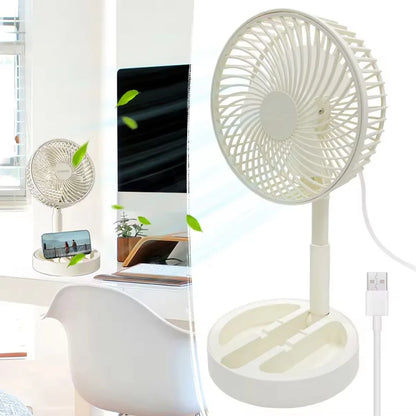 Portable Foldable Desktop Fan Adjustable Angle USB Powered USB Fan Stable Stand Powerful Airflow Mini Electric Fan Tabletop Use