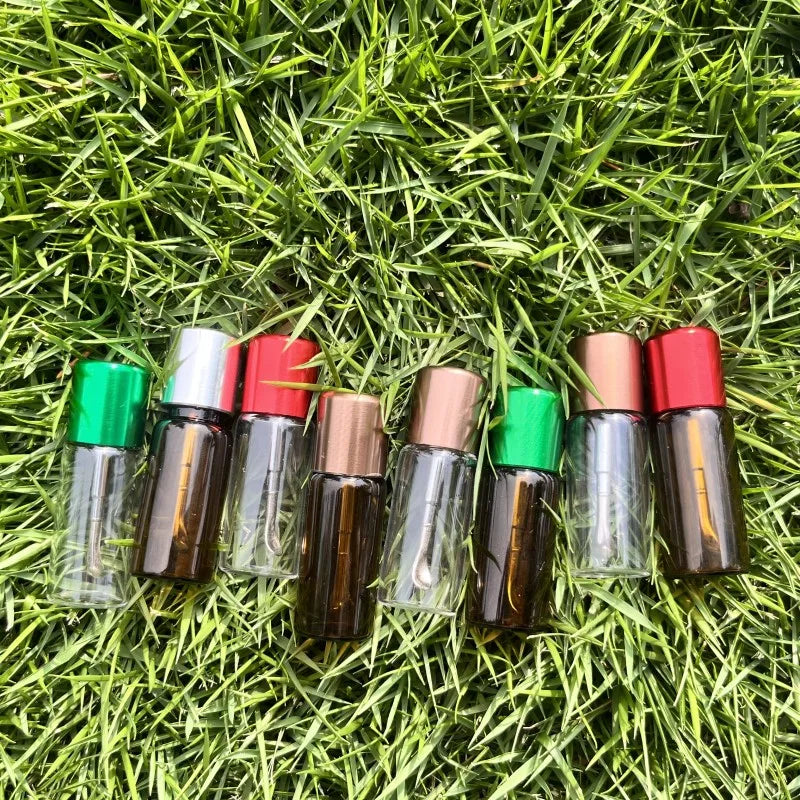 2pcs new random color glass bottle storage container, random color glass bottle