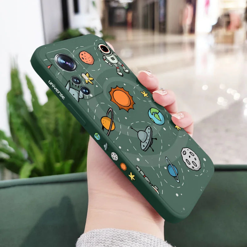 Great Astronaut Phone Case For Xiaomi Mi 15 15T 14 14T 13 13T 12 12X 12T 12S 11 11T 10 10T 9 9T Pro Lite Liquid Silicone Cover