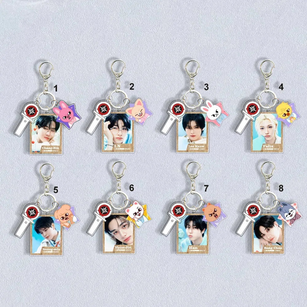 SKZOO New 6cm Acrylic Keychain Stray Kids New Album Li Longfu Keychain Pendant Bag Supporting Peripheral Gifts