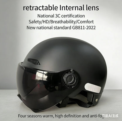 New Electric Vehicle Motorcycle Half Helmet Unisex Cycling Protective Helmet