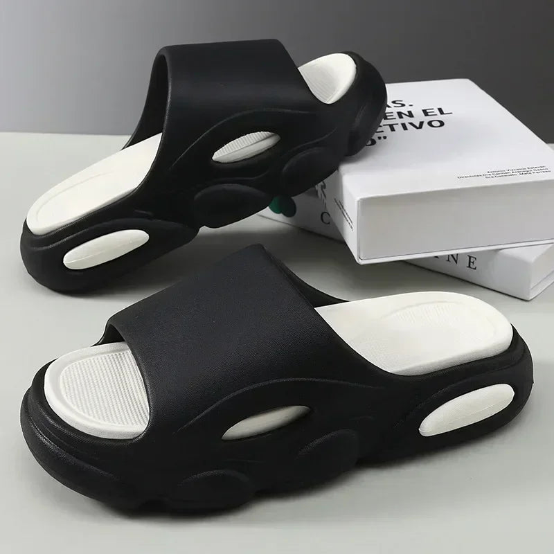 Thick soled sandals suitable for men to wear outside, height increasing, sporty and trendy home slippers for men