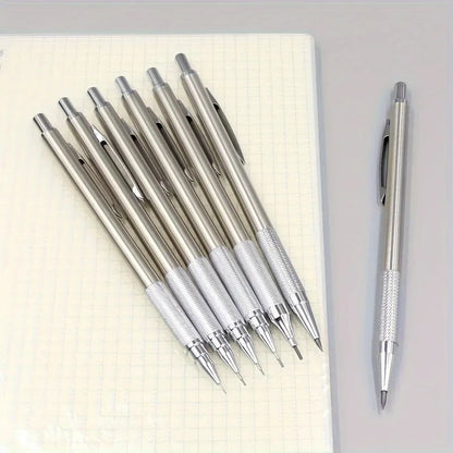 All Metal Mechanical Pencils 0.3, 0.5, 0.7, 0.9, 1.3 2.0Mm Lead Refills  Art, Writing, Sketching Retractable Design
