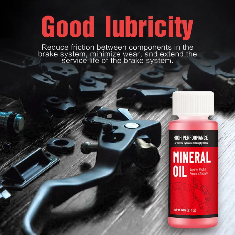 Bike Brake Mineral Oil 60ml/2.1oz Ideal for Shimano and Tektro Hydraulic Brake Systems Mountain Bike Accessories