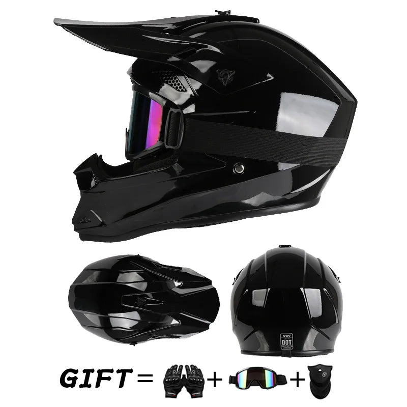 Off Road Motorcycle Helmet Rally Downhill Full Helmet Riding with Goggles Suitable for All Seasons for Men Women and Children