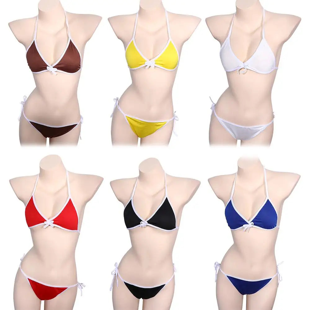 1 Sets Swimsuit Bandage Bikini Japanese Style Cosplay Girls Sexy Swimwear