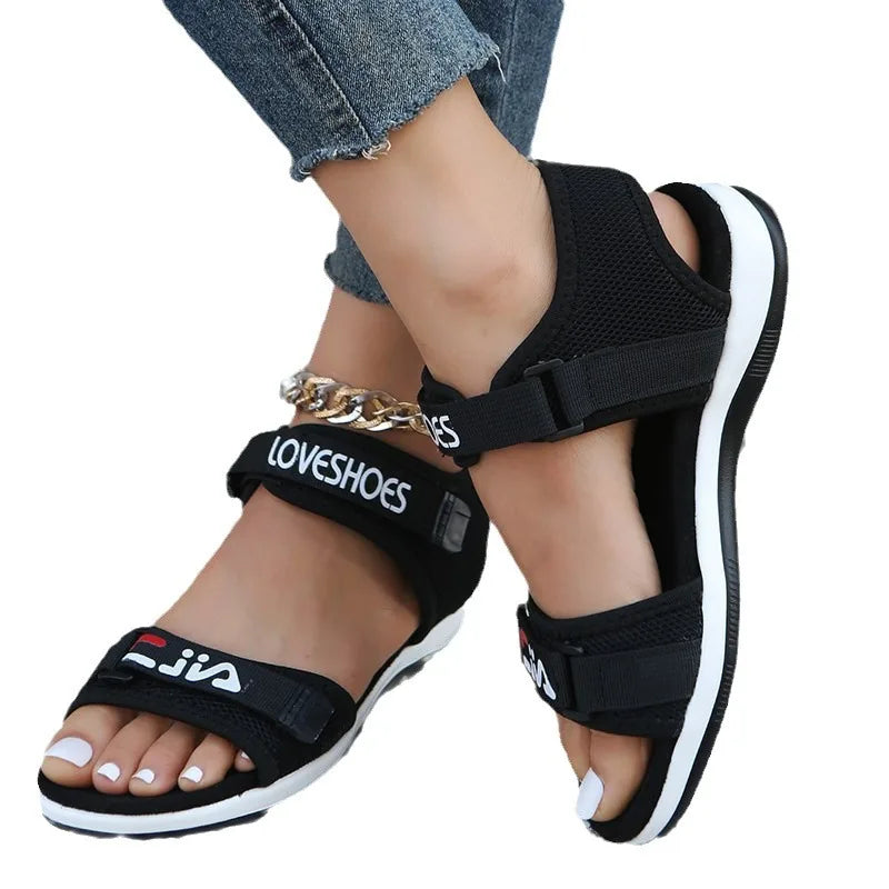 Flats Women Sport Sandals Summer Casual Shoes 2025 New Fashion Slippers Mesh Walking Running Beach Shoes Trend Femme Zapatos