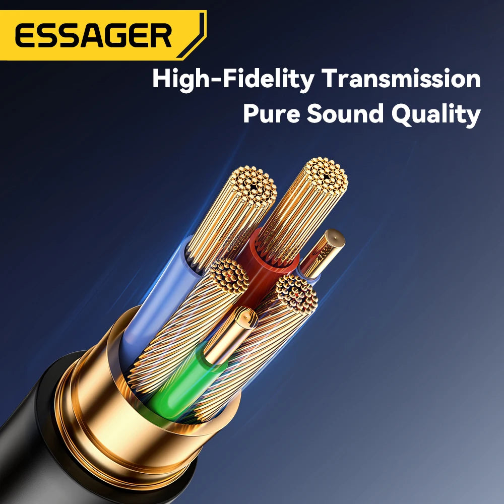 Essager USB Bluetooth 5.0 Receiver Aux Bluetooth Adapter For Car 3.5mm Jack Speaker Auto Handfree Car Audio Music Transmitter