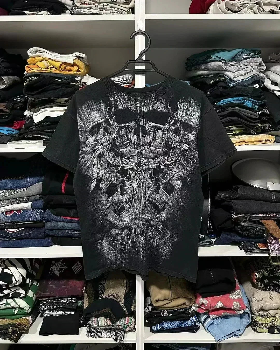 American Hip Hop Retro Loose Cotton Short Sleeve T-shirt Women Street Y2K New Casual Punk Rock T-shirt Unisex Harajuku Joker Top