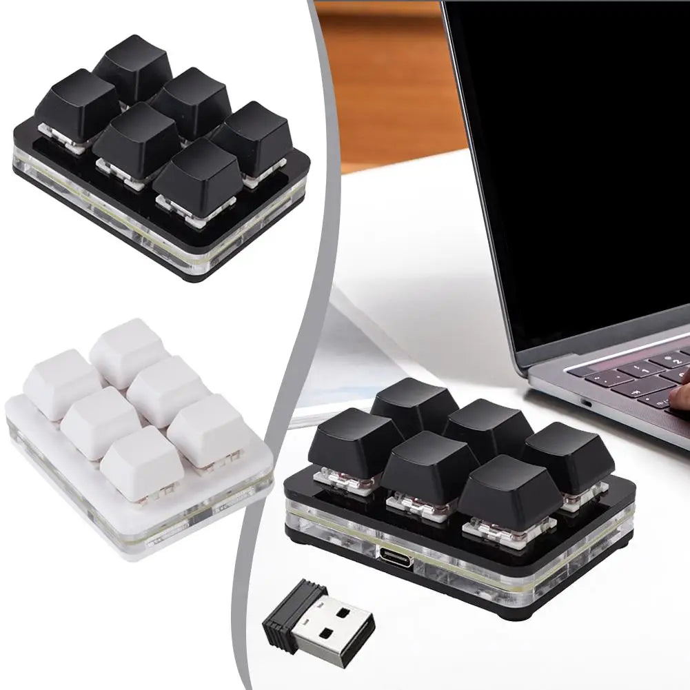 Mini 6 Keys Keyboard Bluetooth Custom Keypad Wireless Rechargeable Shortcut Dual Macro Hardware Keyboard Programmable Drawing