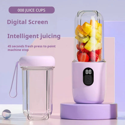 Portable Blender with Lid 500ML Rechargeable Wireless Orange Juicer 16 Stainless Blades USB Smoothie Vegetables Fruits Mixer