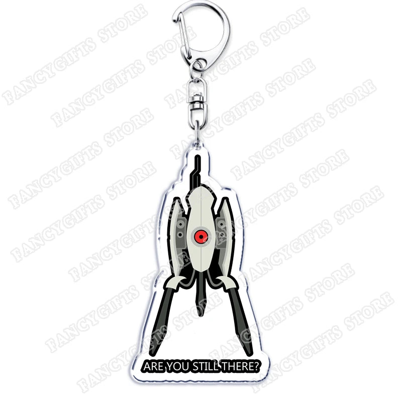 Popular Video Game Keychains for Accessories Bag Glados Aperture Laboratories Science Keyrings Jewelry Gamer Fans Gaming Gifts