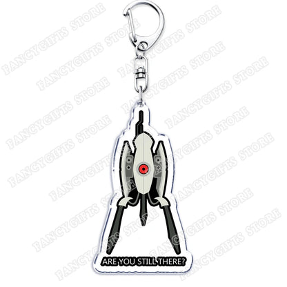 Popular Video Game Keychains for Accessories Bag Glados Aperture Laboratories Science Keyrings Jewelry Gamer Fans Gaming Gifts