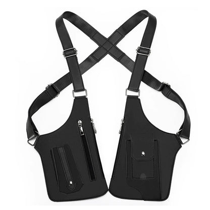 Tactical Double Shoulder Armpit Bag Anti-Theft Multi-Pocket Underarm Pouch Hunting Concealed Carry Chest Rig Bag EDC Organizer