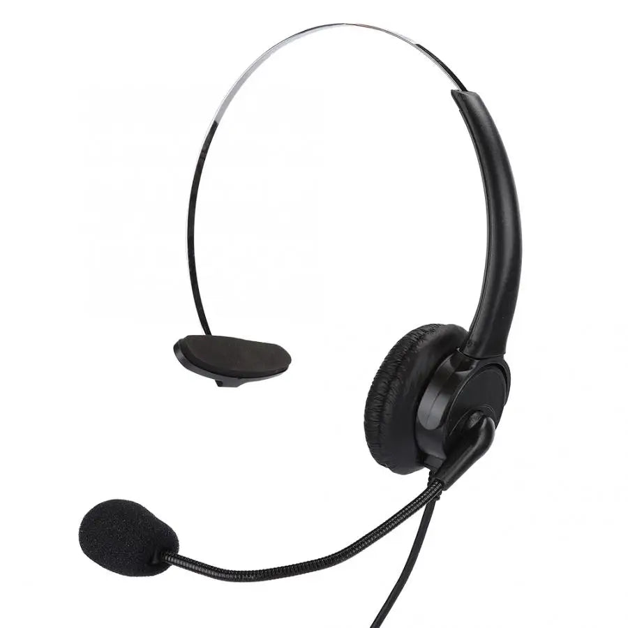 with Microphone Ear Hanging type Headset PhoneMono-ear Headset Wired Landline Phone Earbuds Headset Handle Wired Headset