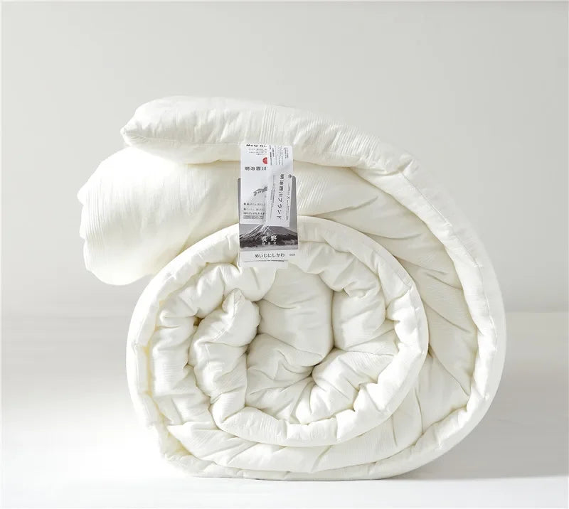 Japan Meiji Nishikawa Comforter Duvet Insert - Quilted White Comforters Queen Size All Season Down Bedding Comforter with Corner
