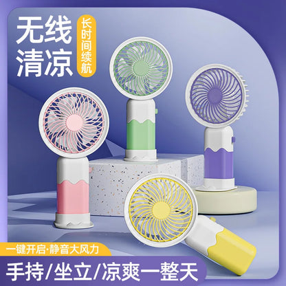 Portable Handheld Fan USB Rechargeable Mini Fan 3 Speed Quiet Personal Desk Fan for Office Outdoor Travel Summer Cooling Fan