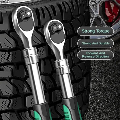 Ratchet Wrench 72 Tooth Telescopic 1/4 3/8 1/2 Inch Socket Automotive Nut Reversible Drive Wrench Mechanical Hand Repair Tool