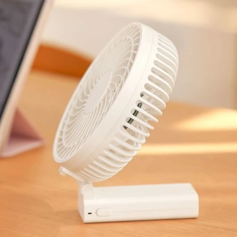 Portable Handheld Fan Rechargeable Fan 4000mAh 180° Adjustable 4 Speed Wind Foldable Fan Quiet Personal Fan Desktop Fan for Tent