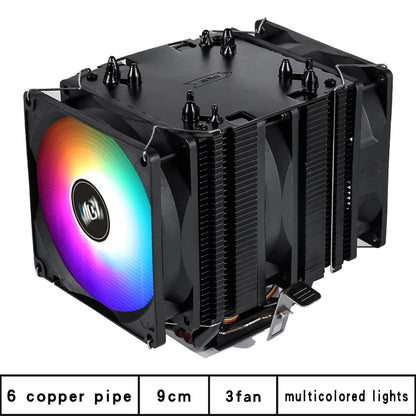 6 Copper Pipe Double Tower ARGB Cpu radiator Cooler 90MM 4Pin Fan 1200 1150 1155 1366 1700 AM3 AM4 X99 2011 PC Heat Sink 2011-V3