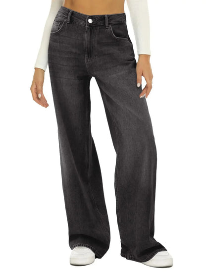 Loose Wide Leg Women's Jeans High Waist Denim Pants Comfortable Fit Casual High Waist Trousers from Mainland China