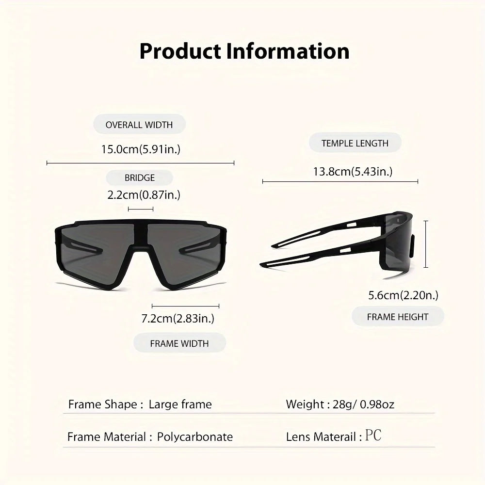 Men's Oversized Cycling Sunglasses Eyewear Bicycle Goggles Windproof Glasses Lens Road Riding Bike