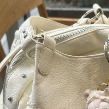 JIAERDI Hot Girls White Shoulder Bags Purse Women Fashionable Sweet Cute Underarm Bag Female Vintage Y2k Handbag Wallet 2025 New