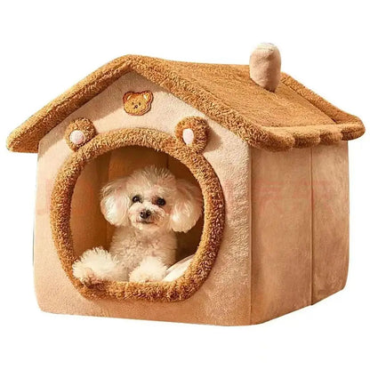 Foldable Dog House Kennel Bed Mat For Small Medium Dogs Cats Winter Warm Cat Bed Nest Pet Products Basket Pets Puppy Cave Sofa