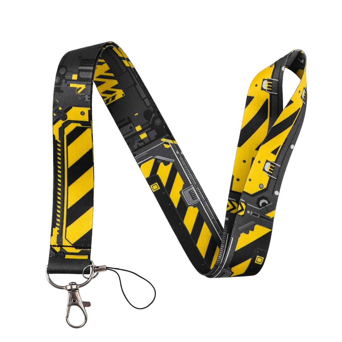 Classic Warning Strip Credential Holder Neck Strap Lanyard for Key Keychain USB Badge Holder Keyring Accessories Friends Gifts
