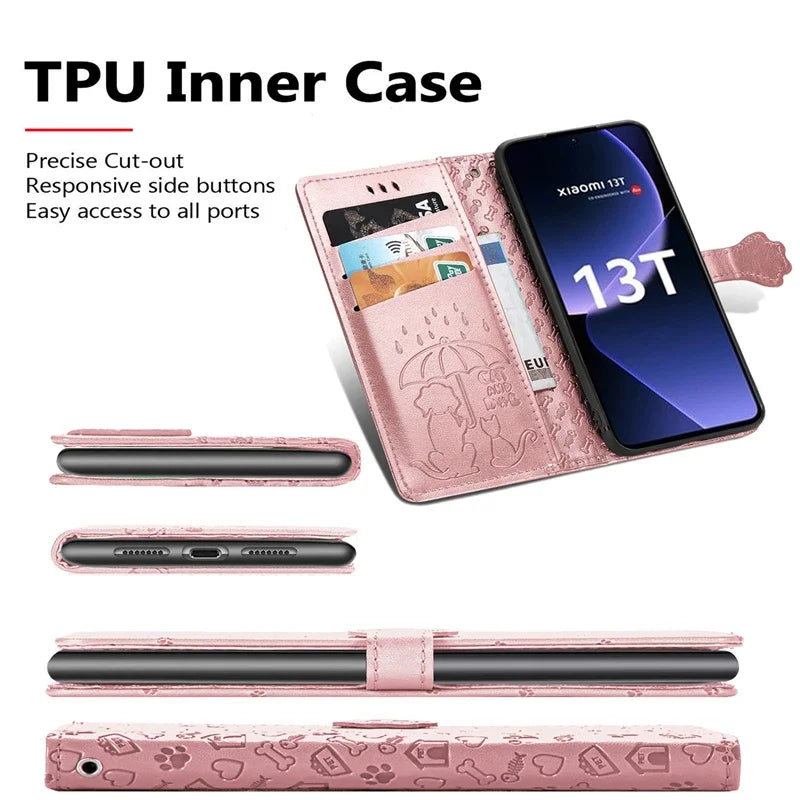 Lovely Leather Case For Xiaomi 17T 15T 14T 13T 12T 11T 12X 17 15 14 13 12 Mi 10T 9T 11 Lite 5G NE Pro 11i Flip Book Case Cover