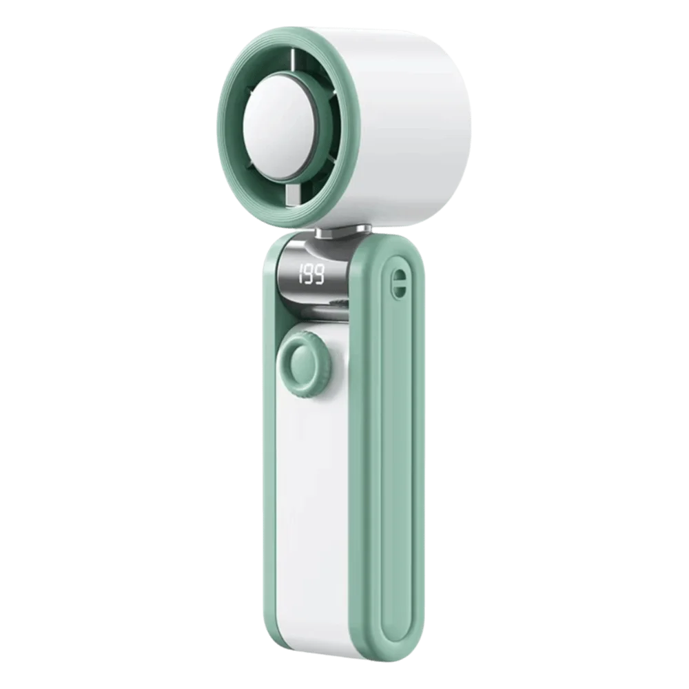 Foldable Design Portable Handheld Fan Portable Quiet Mini Pocket Fan Digital Display Silent Operation Desktop Fan Handheld Use