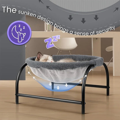 Pet Cat Bed Deep Sleep Nest Elevated Moisture-proof Breathable Removable Washable Pet Hammock for Dog Cat Soft & Warm in Winter