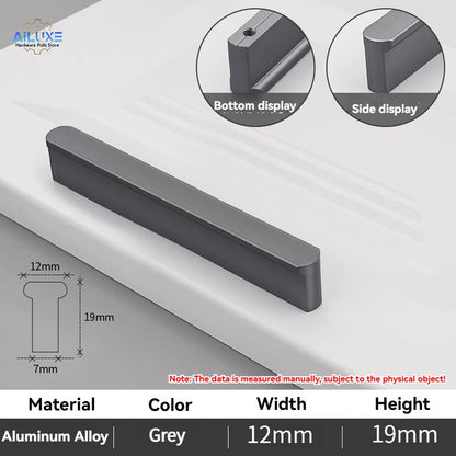 Multi-Size (80-1200mm) Cabinet Handles - Solid Aluminum Alloy Rounded Corner Pulls, Brushed Gold Finish for Wardrobe & Kitchen