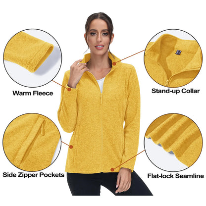 MAGCOMSEN Lightweight Women's Fleece Jackets Womens Athletic Warm Sweatshirts Casual Turtleneck Sweater Coat Sports Tops