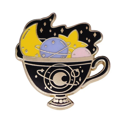 Lovely Delicate Cup Badge Personalized Creative Alloy Enamel Brooch Fashion Clothing Decorative Lapel Pin Boutique Metal Gift