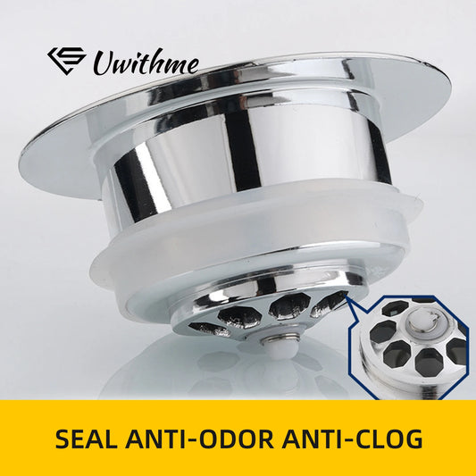 3 In 1 Pop Up Sink Strainer, Sealed Odor-Proof Bounce Core Kitchen Sink Drain Filter, Anti-Clogging Durable Home Drain Stopper