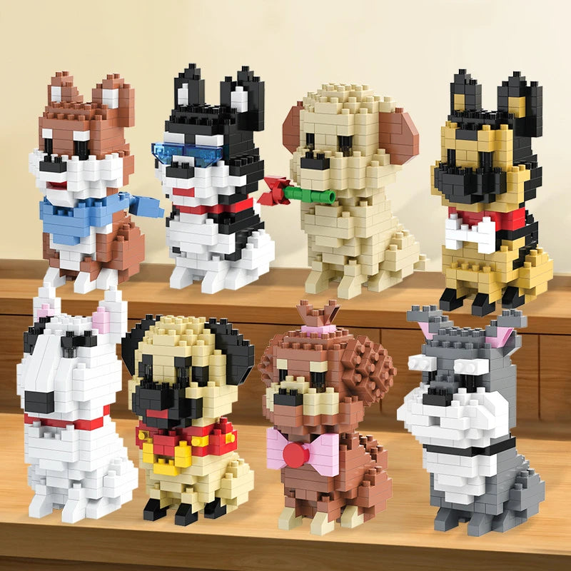 New Pet Teddy Husky Dog And Cat Toy Small Particle Building Blocks Puzzle Assembled Children's Toys