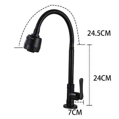 Matte Black 304 Stainless Steel Kitchen Faucet With Shower With 360 ° Rotation