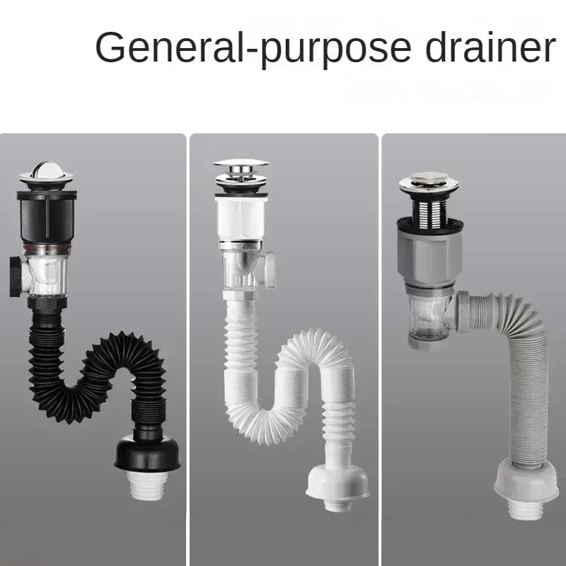 Kitchen Bathroom Basin Drain Pipe Bath Flexible Universal Sink Sink Drain Hose Sink Basin Drain Pipe