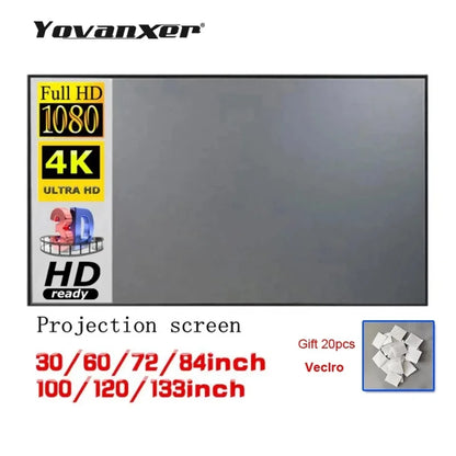 Portable Projector Screen Reflective Fabric Cloth Projection Curtain Highly Increase Brightness for Low Lumen Projectors