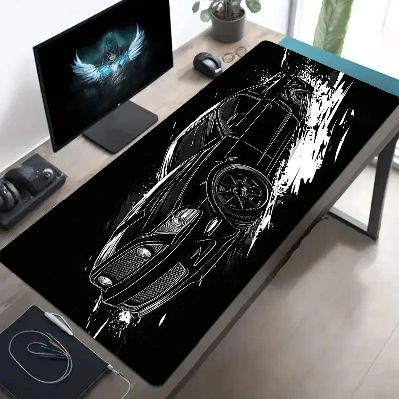 Large Mouse Pad for Car Design Sports Cars Desk Mat Non-Slip Rubber Washable PC Keyboard  Computer PC Office Gaming Accessories
