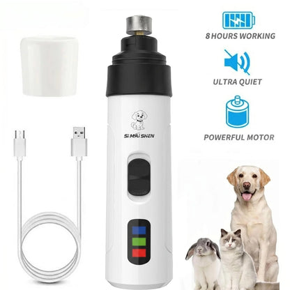 Dog Nail Grinders Painless USB Charging  Rechargeable Pet Nail Clippers Quiet Electric Dog Cat Paws Nail Grooming Trimmer Tools