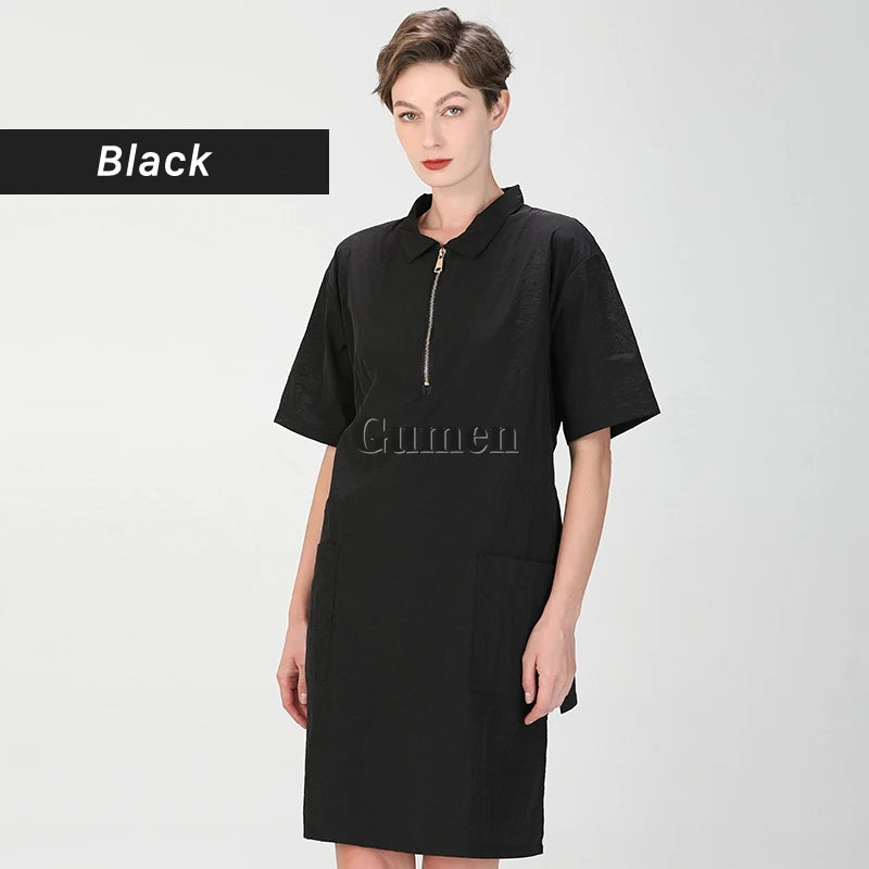 Short Sleeve Dog Grooming Clothing Summer Pet Groomer Work Clothes Waterproof Pet Shop Uniform Hair Salon Smock Hairdresser Robe