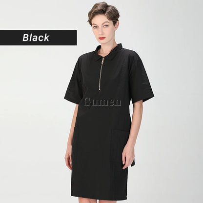 Short Sleeve Dog Grooming Clothing Summer Pet Groomer Work Clothes Waterproof Pet Shop Uniform Hair Salon Smock Hairdresser Robe