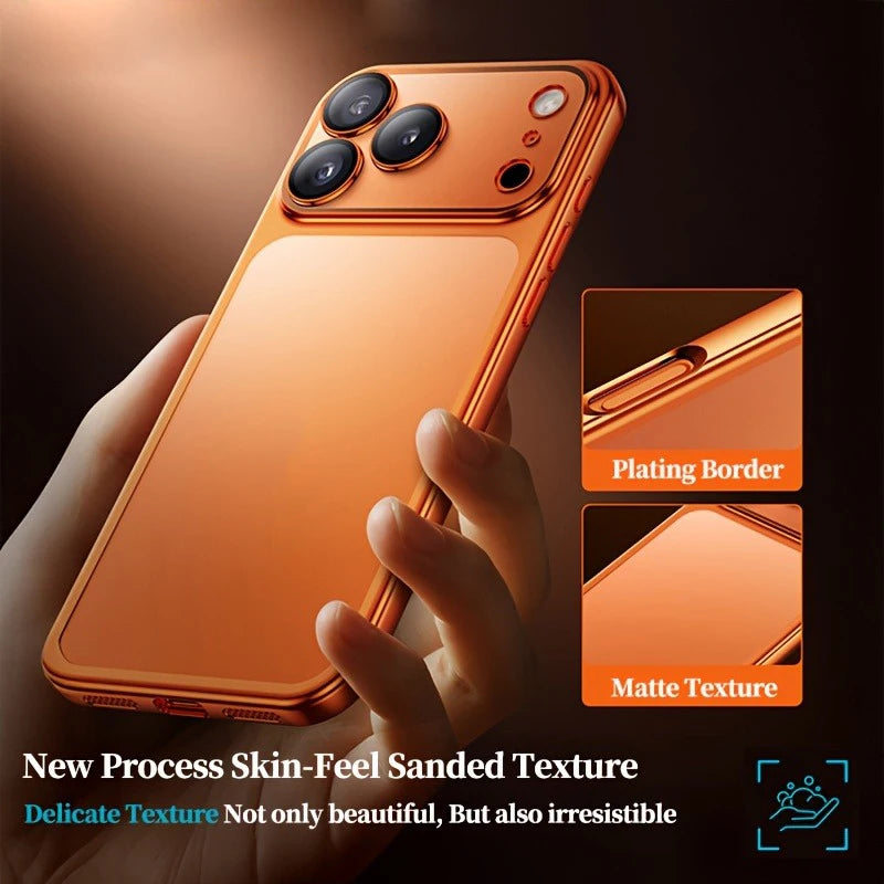 Luxury Plating Clear Phone Case For iPhone 17 14 15 13 16 Pro Max Hard Cases For iPhone17 Pro Max 16Pro Shockproof Matt Cover